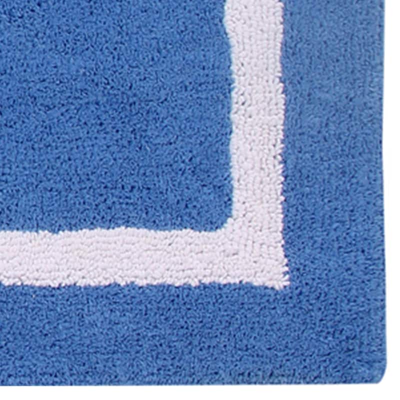 Better Trends Hotel Collection in Race Track 100% Cotton Super Absorbent Reversible Double Sided Machine Washable Bath Mat Rug