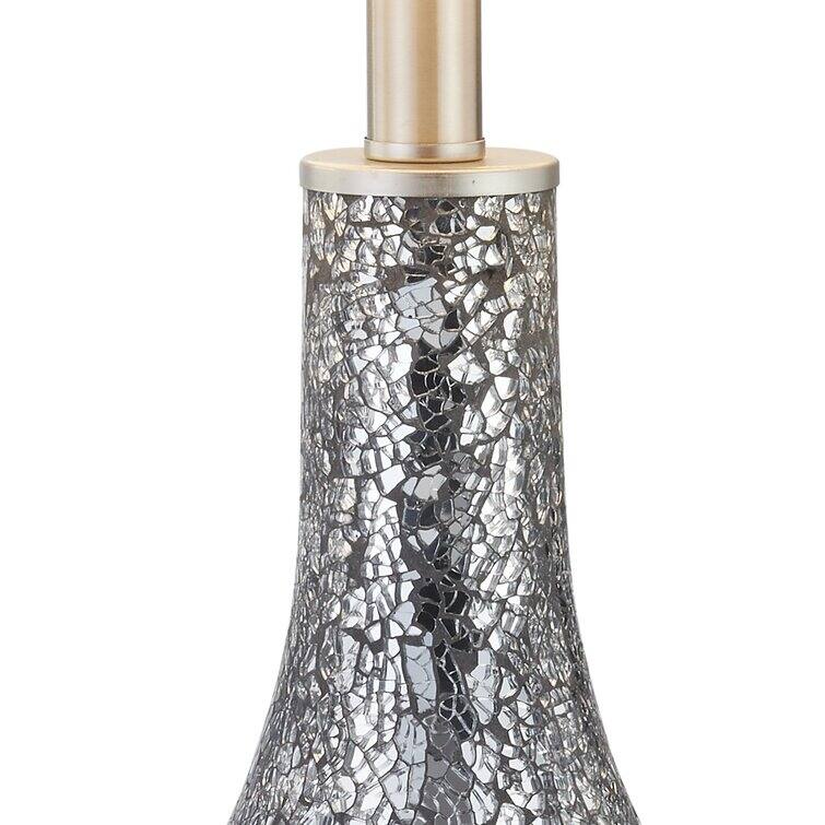 25.25" Glass Table Lamp Set with USB (Set of 2)