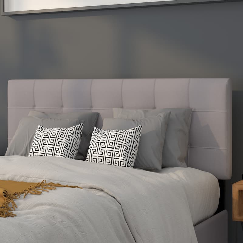 Quilted Tufted Upholstered Headboard - Light Gray - Full