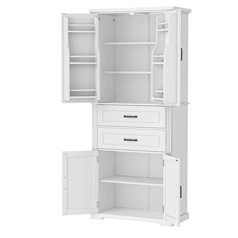 Classic Freestanding Storage Cabinet with Adjustable Shelves and Drawers