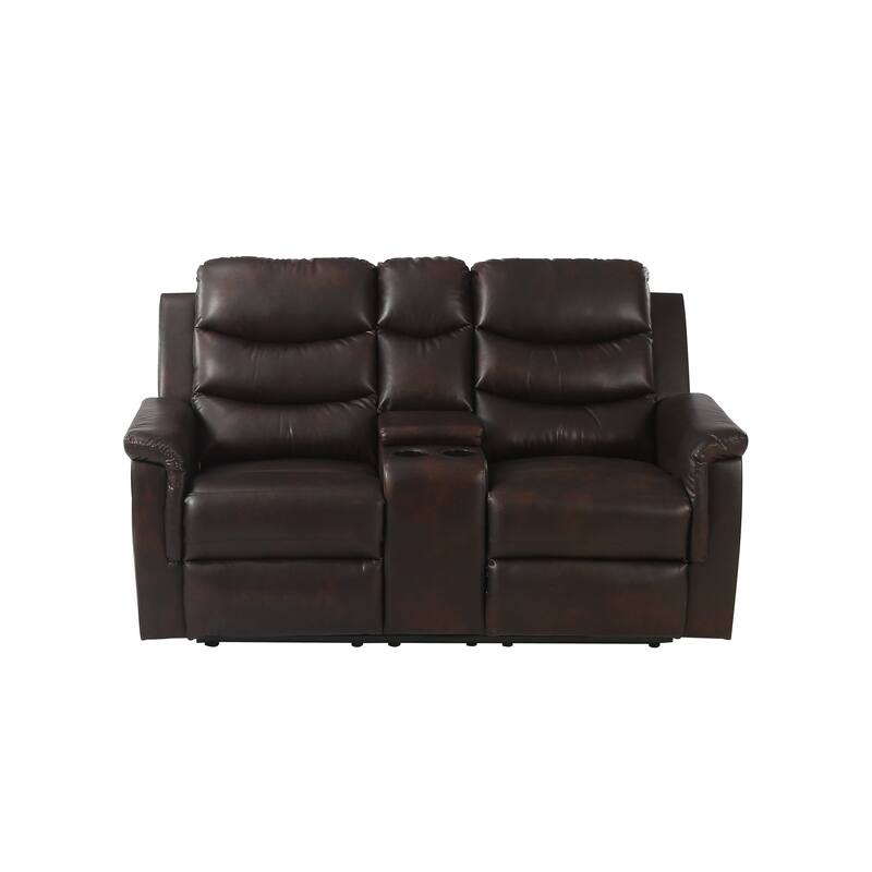 2-Seater Motion Sofa Black Pu