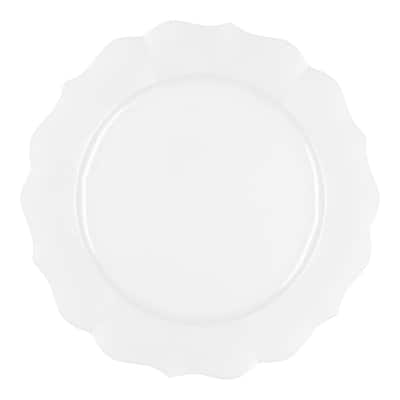Elegant Pearl Round Lotus Disposable Plastic Plates - Party Supplies