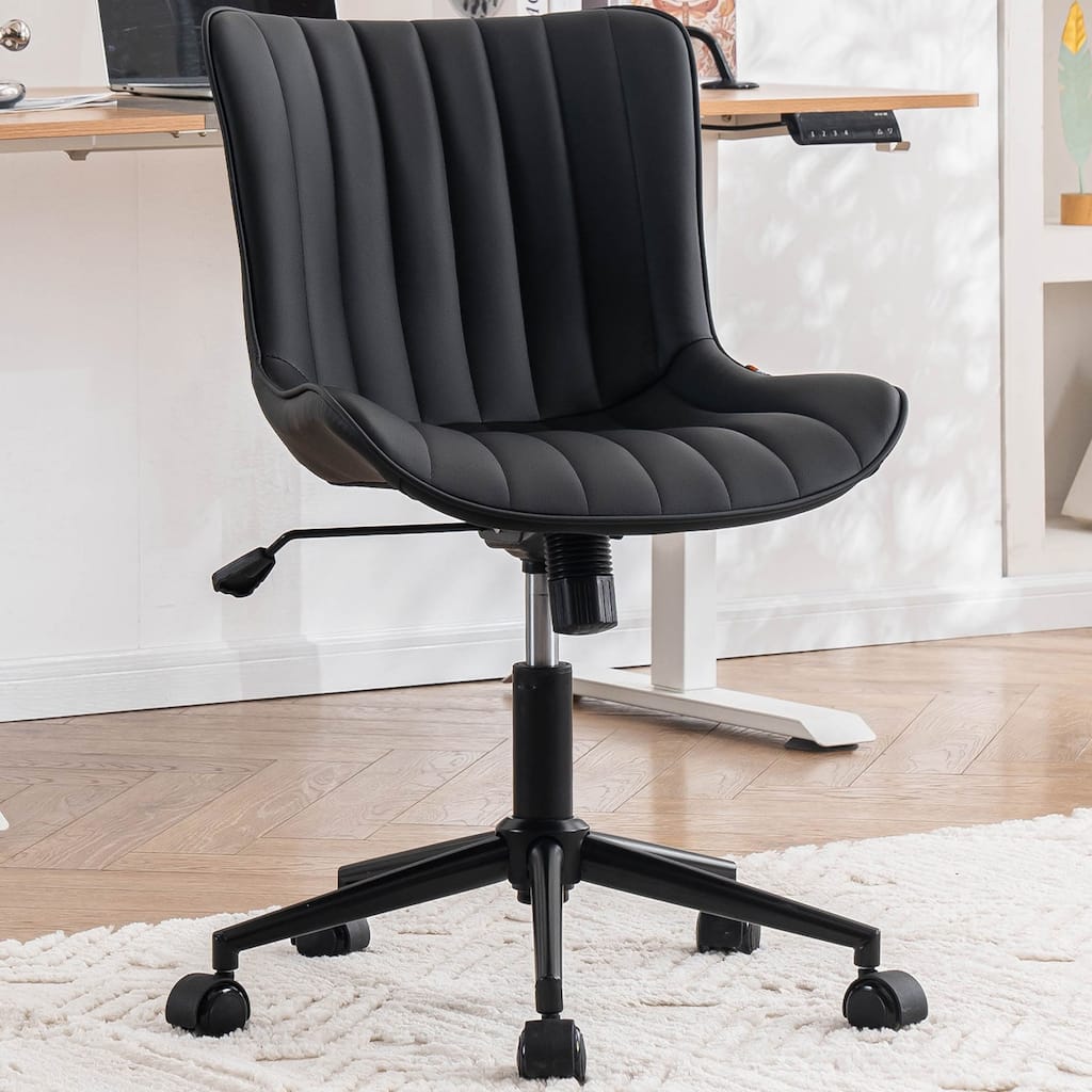 Ergonomic Office Chair Swivel Armless Desk Chair with Wheels