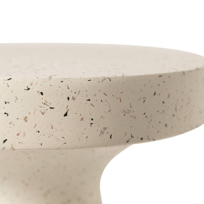 16" Round Side Table in Fiberstone with Hourglass Pedestal Design Wisp Series