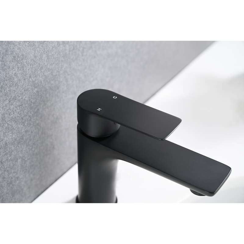 Single Handle Bathroom Sink Faucet with Ceramic Valve Core and Aerator, Rust Proof, Anti Fingerprint, Splash Proof, Silent
