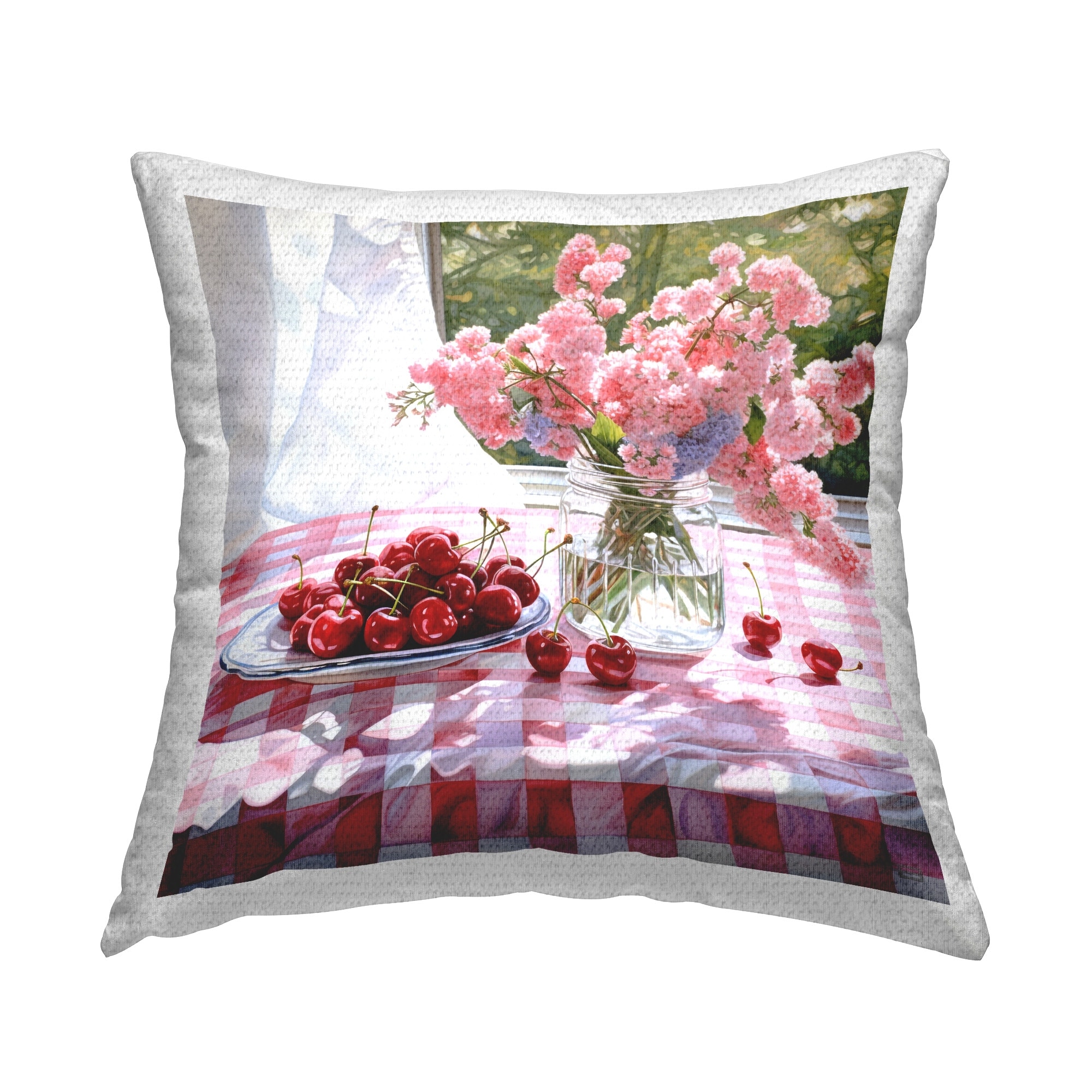 Stupell Cherry Blossoms & Cherries Printed Outdoor Throw Pillow Design by RB