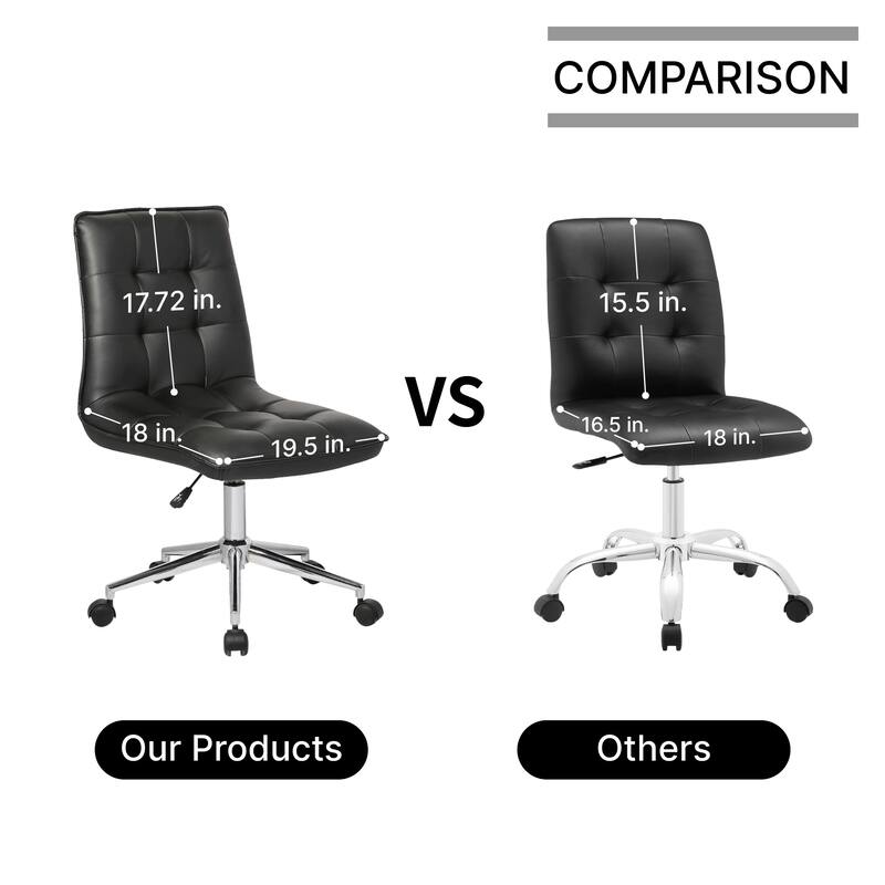Porthos Home Leona Adjustable Steel and Faux Leather Office Chair