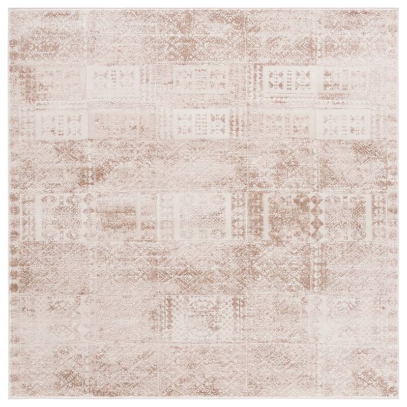 SAFAVIEH Whisper Bettie Modern Abstract Rug - 6'7" Round - Beige/Light Beige