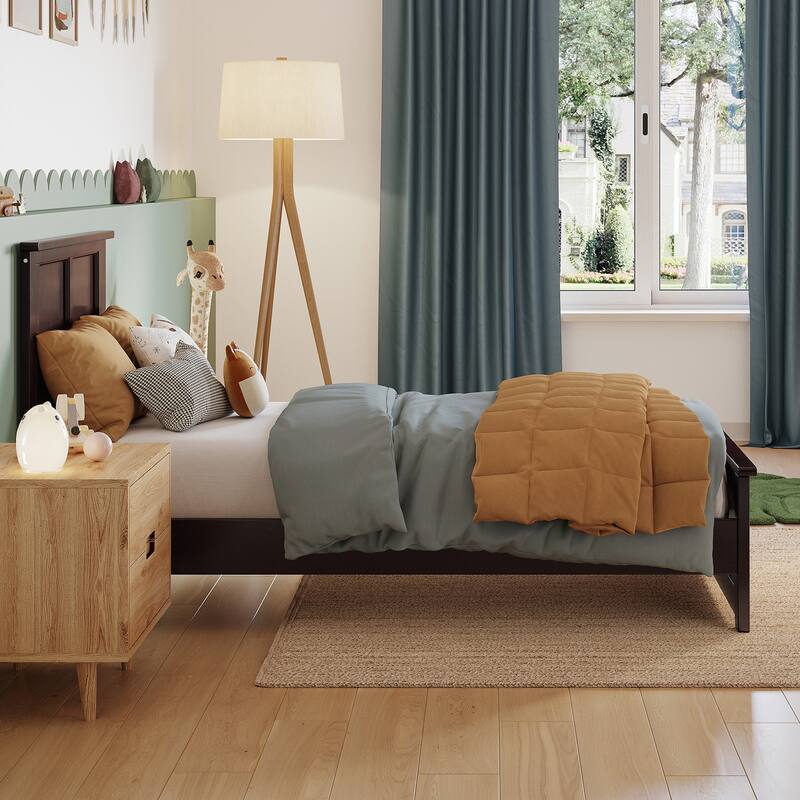 Charlotte Solid Wood Low Profile Platform Bed with Matching Footboard