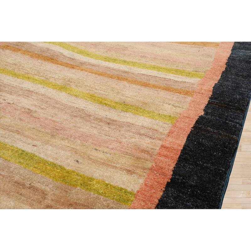 4x6 Hand Knotted Peshawar Beige Wool Modern Oriental Area Rug - 3' 6'' x 6' 2''