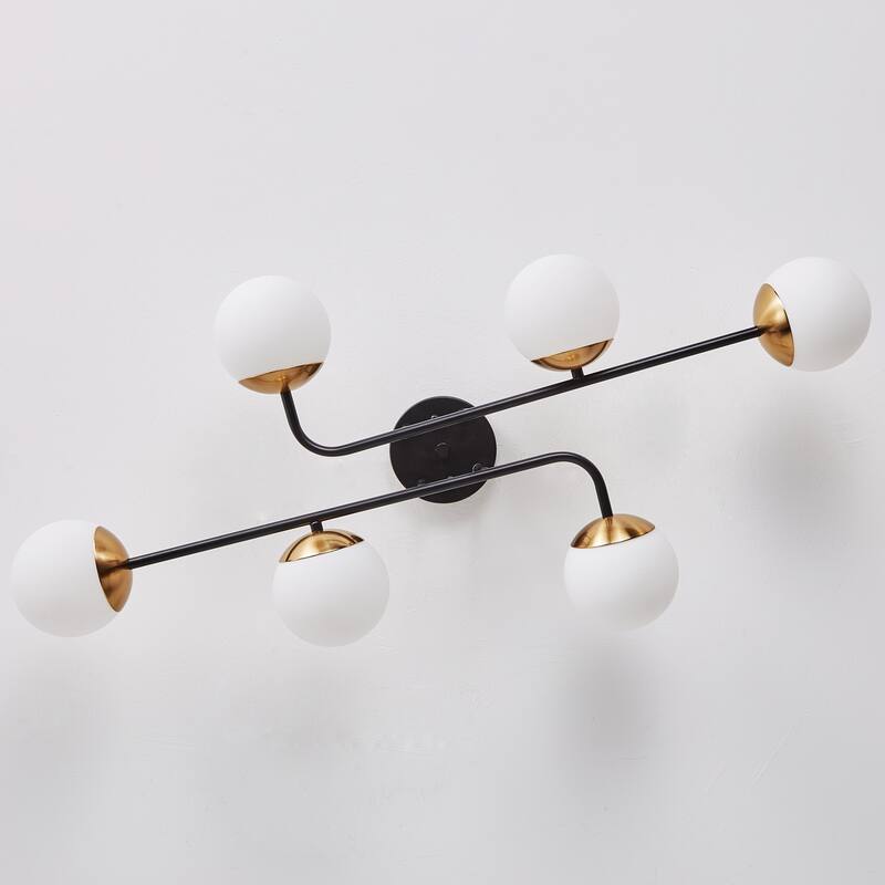 Modern Sputnik Glass Style Semi Flush Mount Lighting Fixture