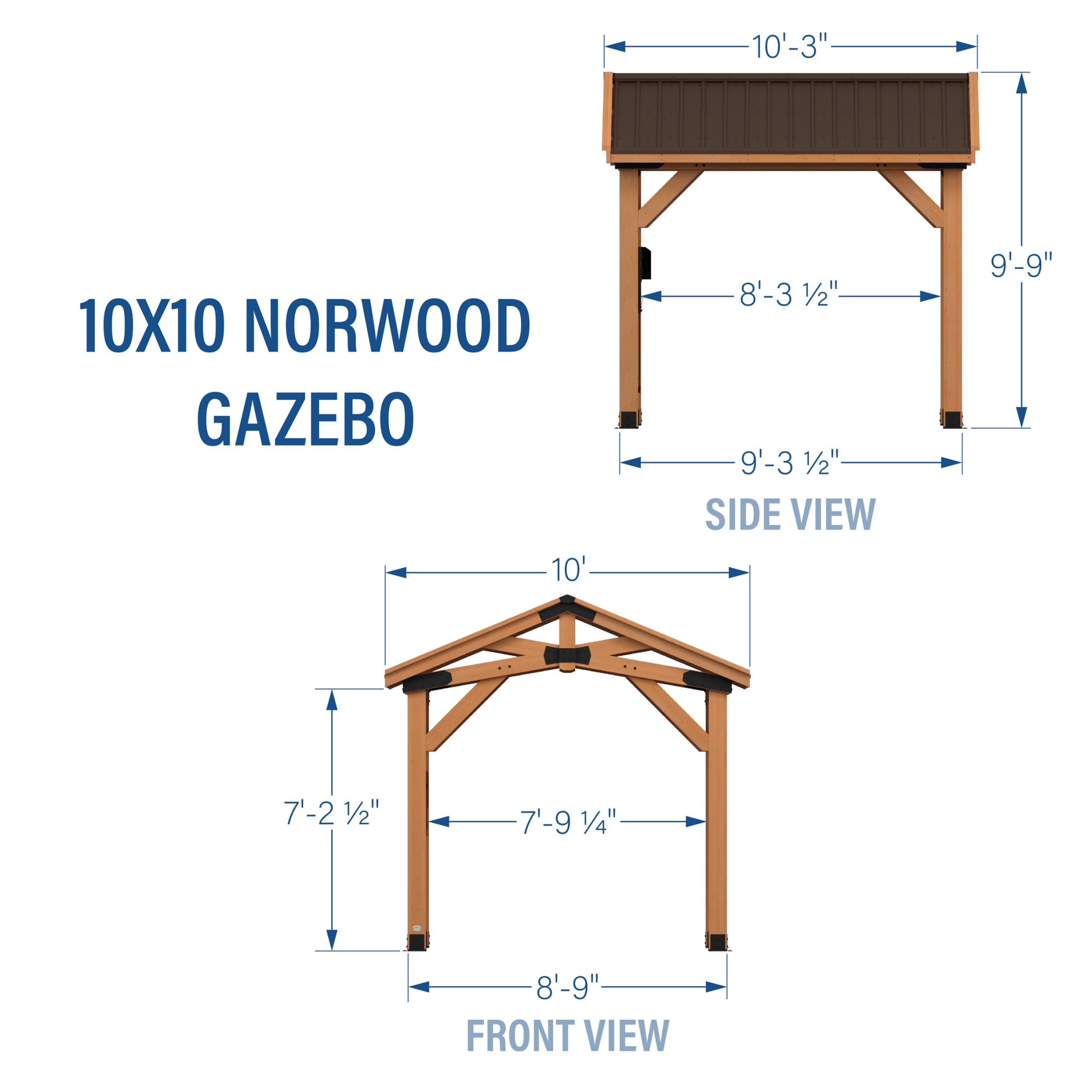 Backyard Discovery Norwood 10x10' Cedar Wood Gazebo with