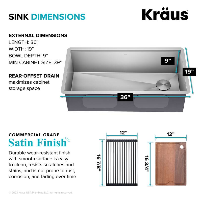 KRAUS Kore Workstation Undermount Stainless Steel Kitchen Sink