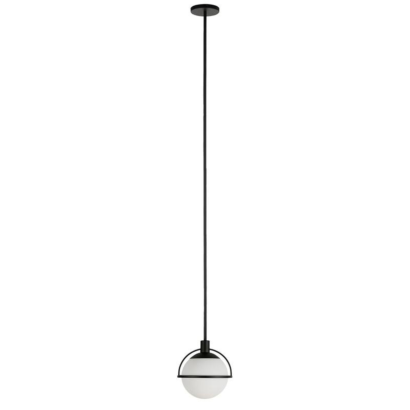 Cieonna Blackened Bronze and White Milk Glass Pendant - Blackened Bronze/Milk Glass