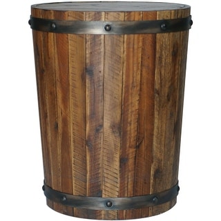 Uttermost Ceylon 19" Long Metal and Acacia Wood Accent Table