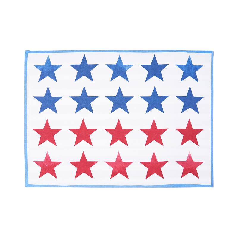 Red White & Pow Placemats Set of 6, 14" x 20" - Multicolored