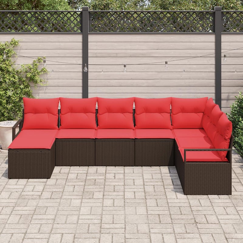 vidaXL 9 Piece Garden Sofa Set with Cushions - 113×69.7×27.2
