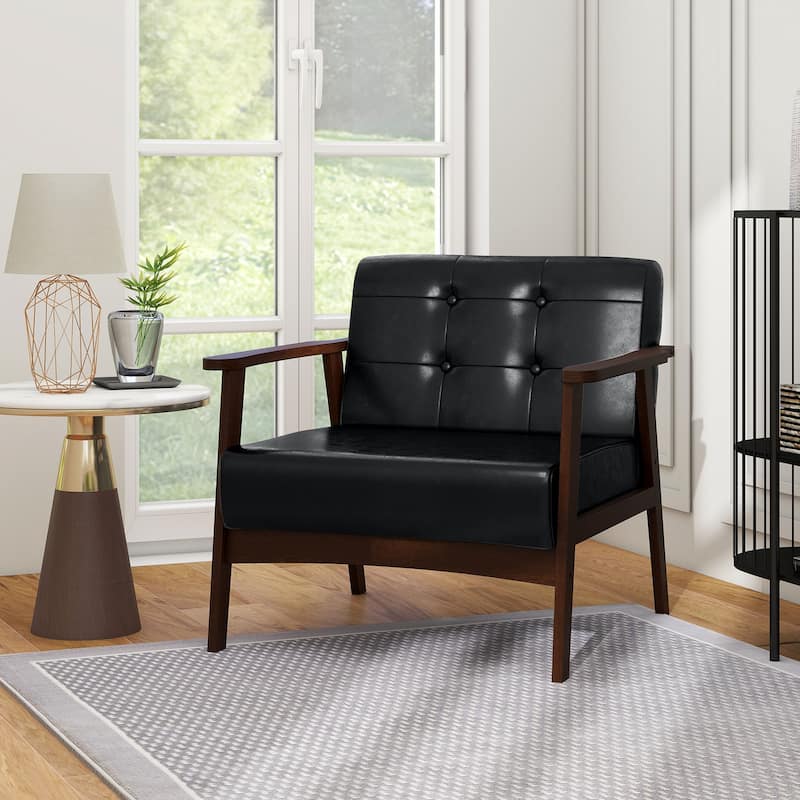 Costway 2PCS Accent Chair Button Tufted Mid-century Modern Lounge - See Details