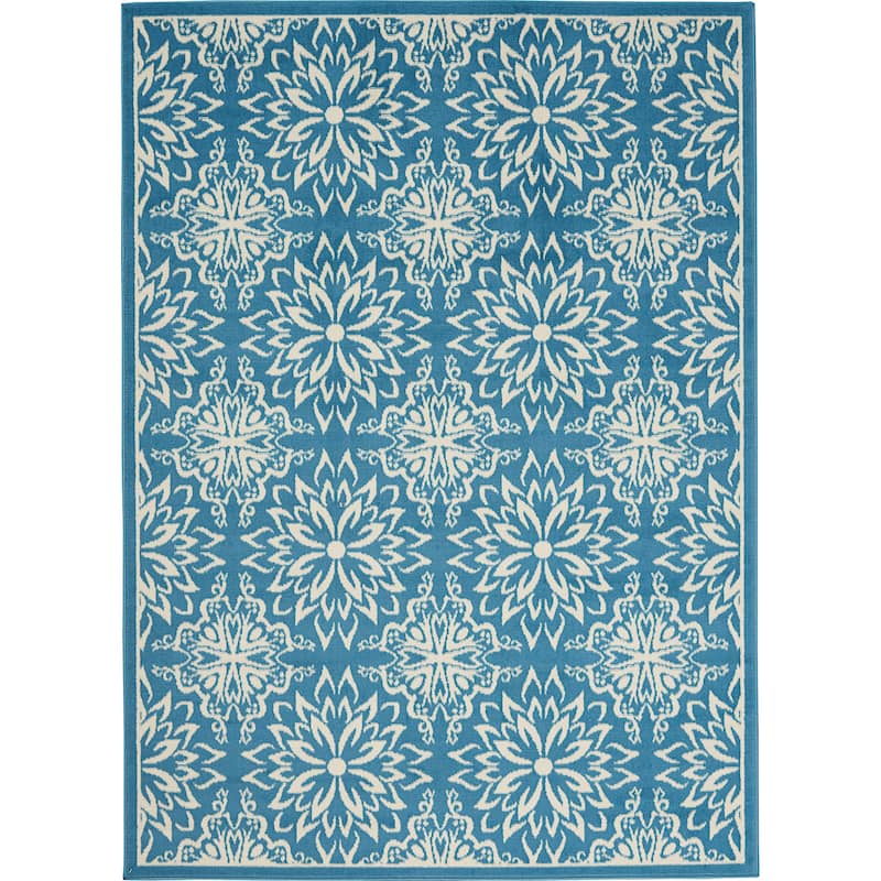 Nourison Jane Floral Medallion Indoor only Area Rug - 4' x 6' - Ivory/Blue