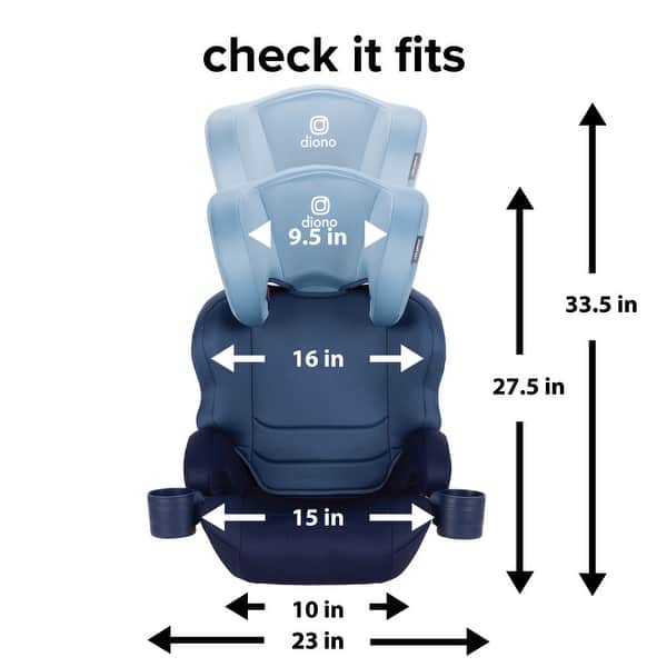 dimension image slide 2 of 5, Everett NXT High-Back Booster