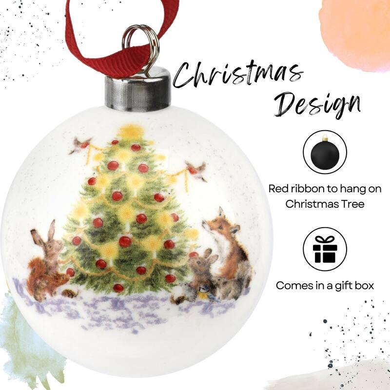 Royal Worcester Wrendale Designs Christmas Bauble