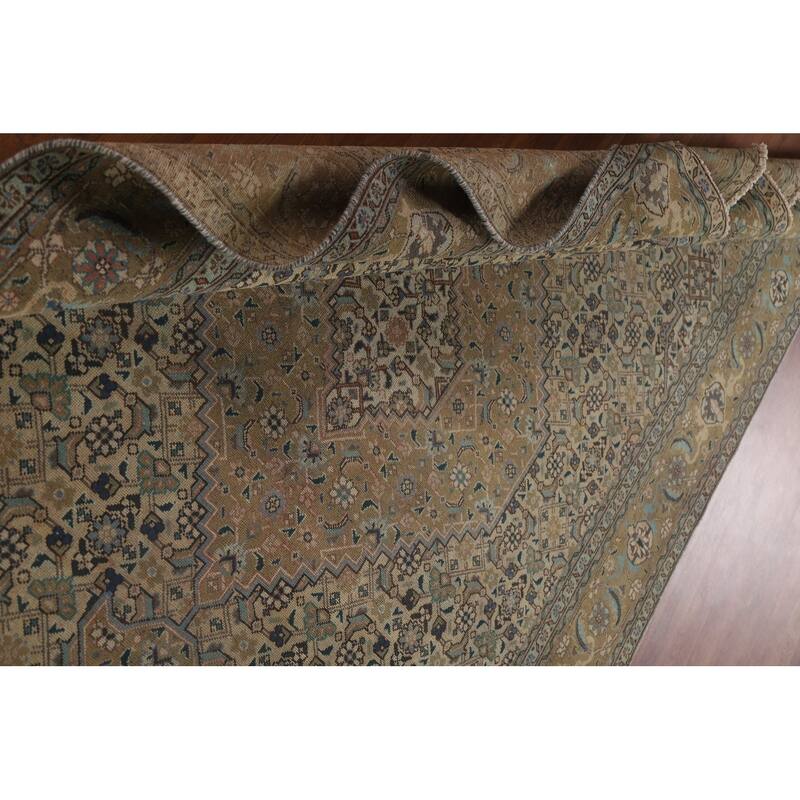 Geometric Tabriz Persian Vintage Area Rug Handmade Wool Carpet - 6'3" x 9'7"