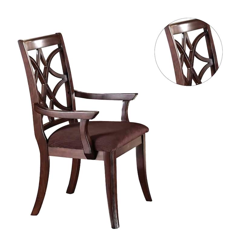 Set of 2 Wood Dining Chairs in Walnut Finish