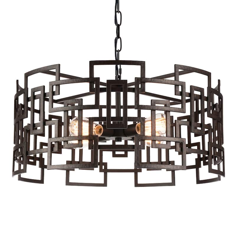 Litani 4 Light Down Chandelier With Brown Finish