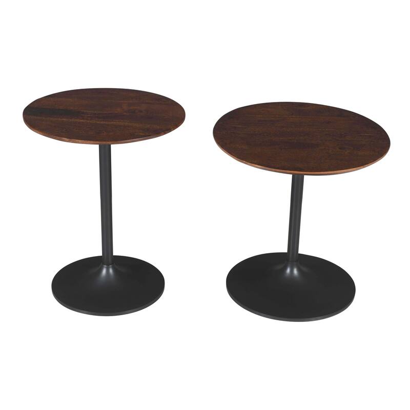 Remy Solid Wood and Iron Modern Pedestal Accent Tables (Set of 2) by Jofran On Sale Bed Bath