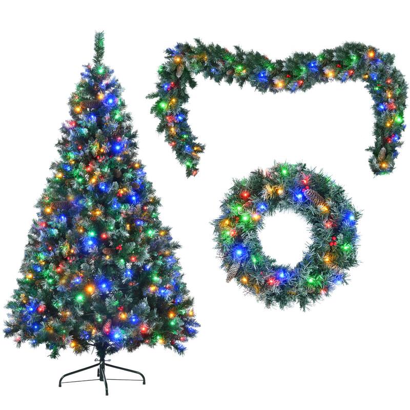 6FT Dark Green Pine Hinged Artificial Christmas Tree