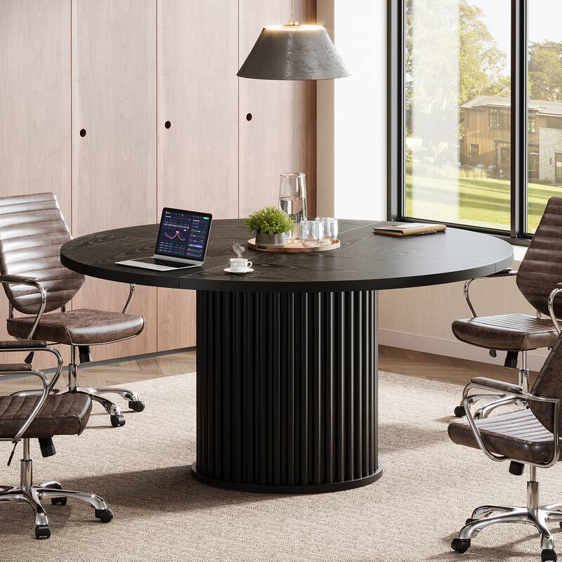 47-Inch Round Conference Table, Meeting Table for 4-6 People