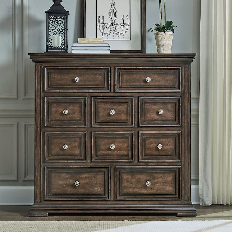 Big Valley Brownstone Distressed 10 Drawer Chesser - 10-drawer