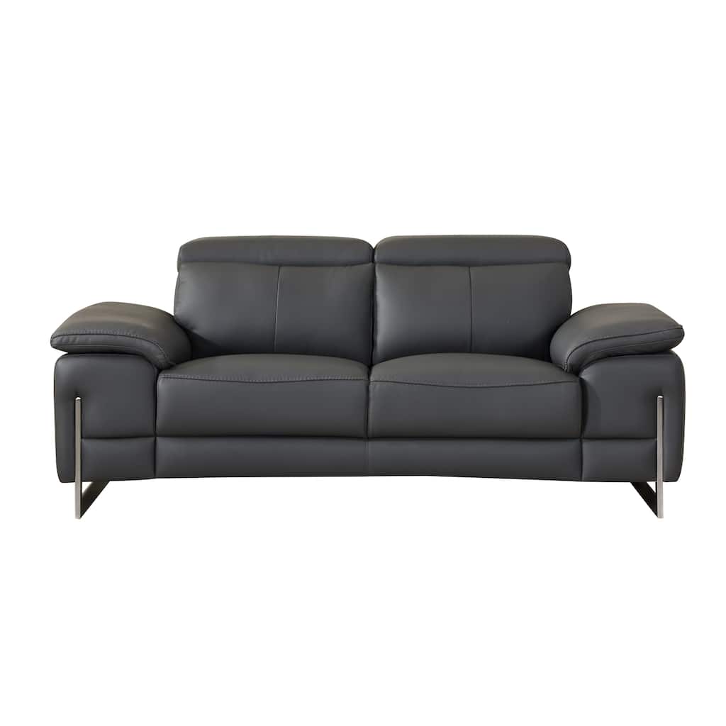 Top Grain Italian Leather Loveseat