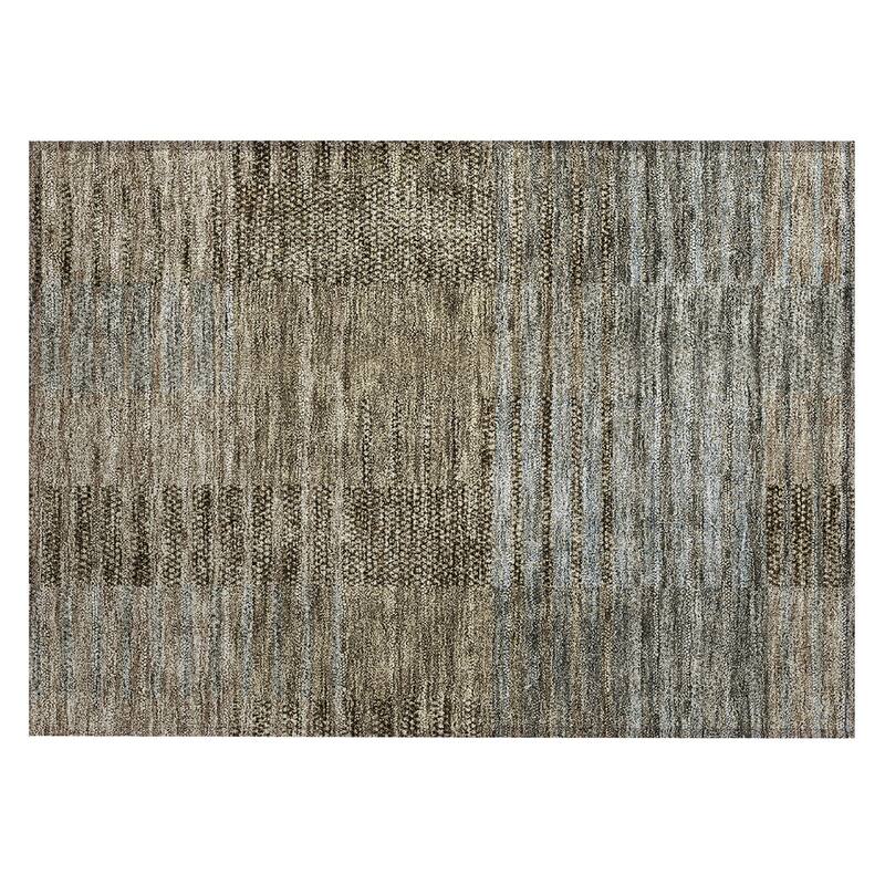 Machine Washable Indoor/ Outdoor Modern Stripes Chantille Rug