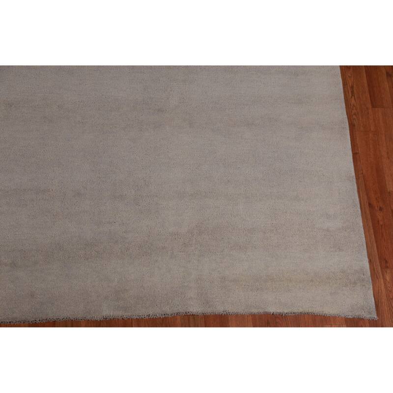 Hand Knotted Oriental 100% Wool Carpet Modern Solid Brown Gabbeh Area Rug - 13' 0'' X 10' 3''