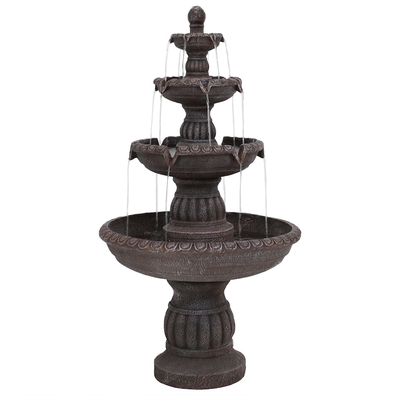 4-Tier Mediterranean Outdoor Water Fountain Backyard Feature -49" - 49"
