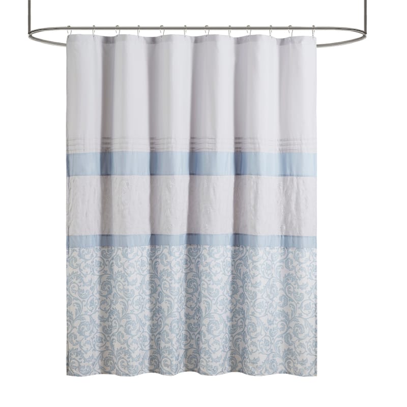 510 Design Lynda Printed and Embroidered Shower Curtain