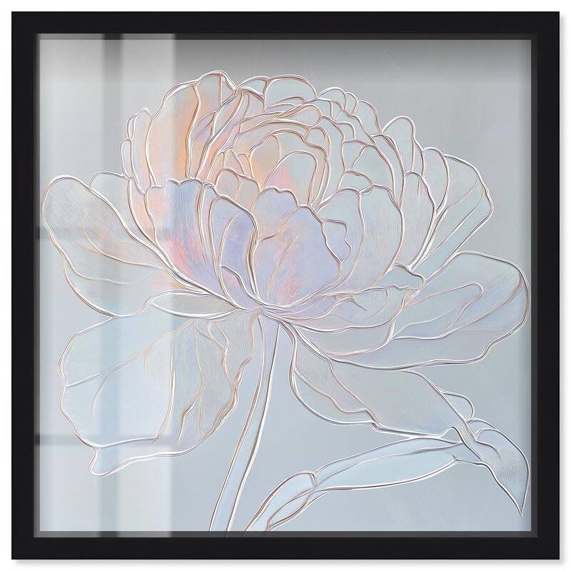 Embossed Flower I Shadowbox by Art Remedy - Black - 16" x 16"