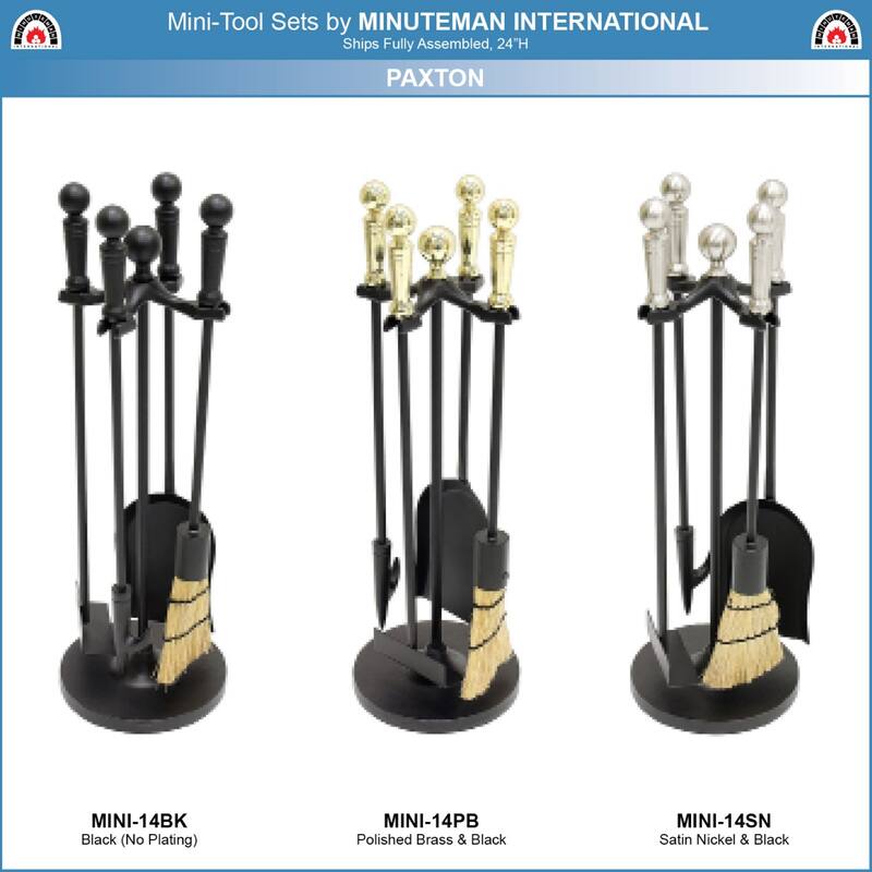 Achla Designs Paxton Set of 5 Mini Fireplace Tools, 22 Inch Tall