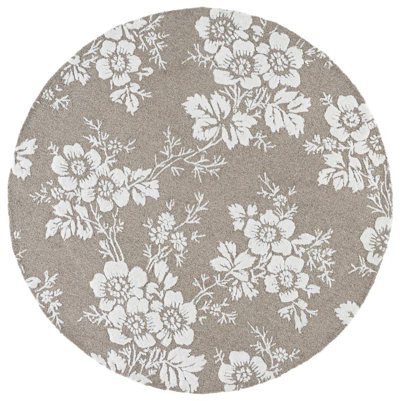 SAFAVIEH Handmade Glamour Riga Modern & Contemporary Viscose Rug - 6' Round - Taupe/Ivory