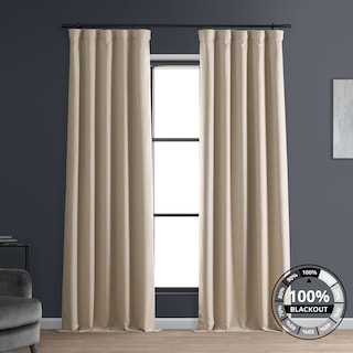 Exclusive Fabrics Faux Linen 100% Blackout Curtains Heat and Light Blocking - (1 Panel)