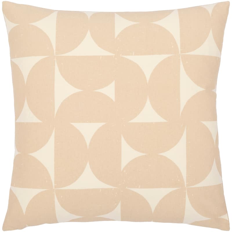 Livabliss Sanaya Half Circle Print Geometric Throw Pillow - 13"H x 20"W - Cover Only - Beige