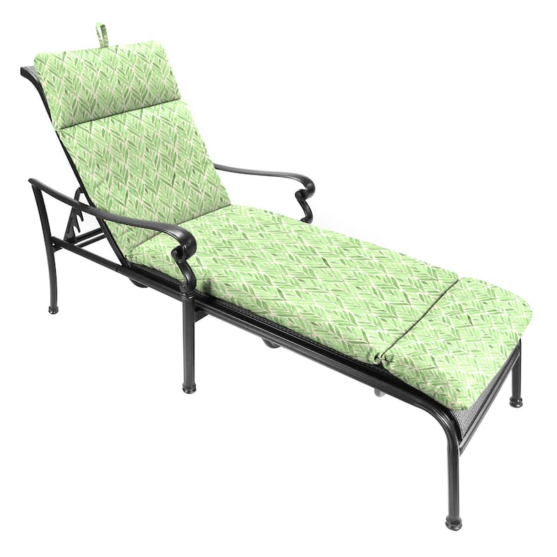 74" x 22" Outdoor Chaise Lounge Cushion with Ties and Loop - 74'' L x 22'' W x 5'' H