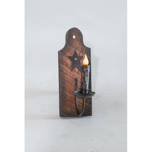 Farmhouse Décor Rounded Top Barnwood Wall Sconce with Flameless