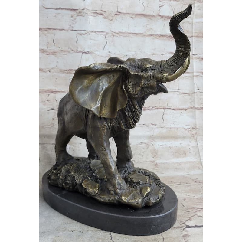 Bronze Metal Elephant Statue Sculpture Figure Figurine 12 Inches X 14 Inches