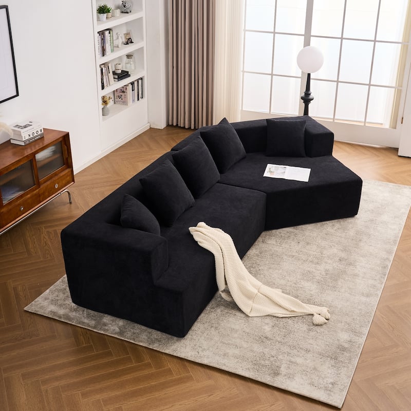 Deep Seat Modern Memory Foam Sofa with Chenille Fabric