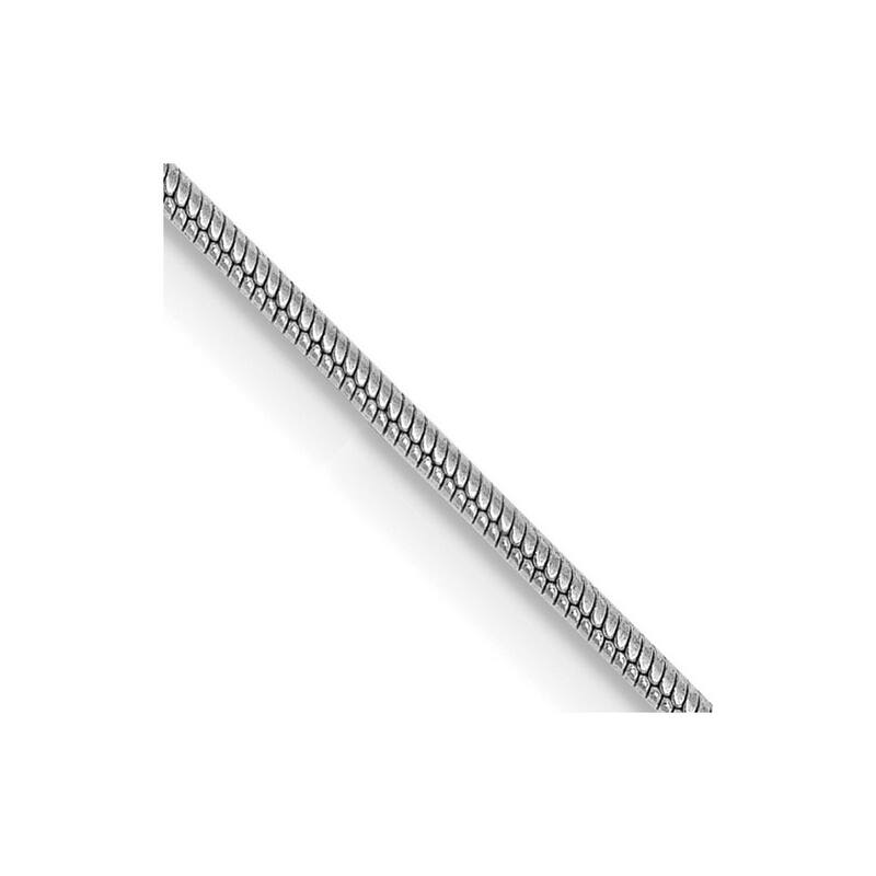 Curata 14k White Gold Solid 0.9mm Round Snake Chain Necklace (Lobster) Options: 16 18 20