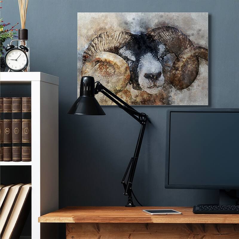 Stupell Big Horned Ram Abstract Dreamlike Portrait Canvas Wall Art