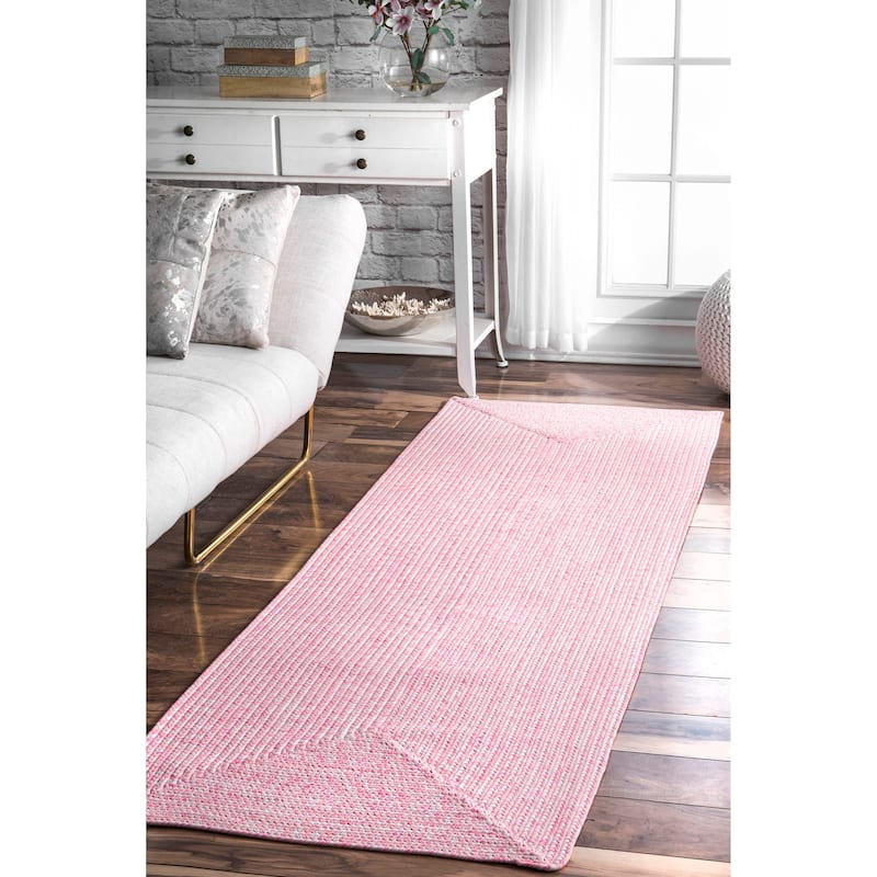 Nuloom Wynn Braided Indoor/Outdoor Area Rug - 2'6" x 8' Runner - Pink