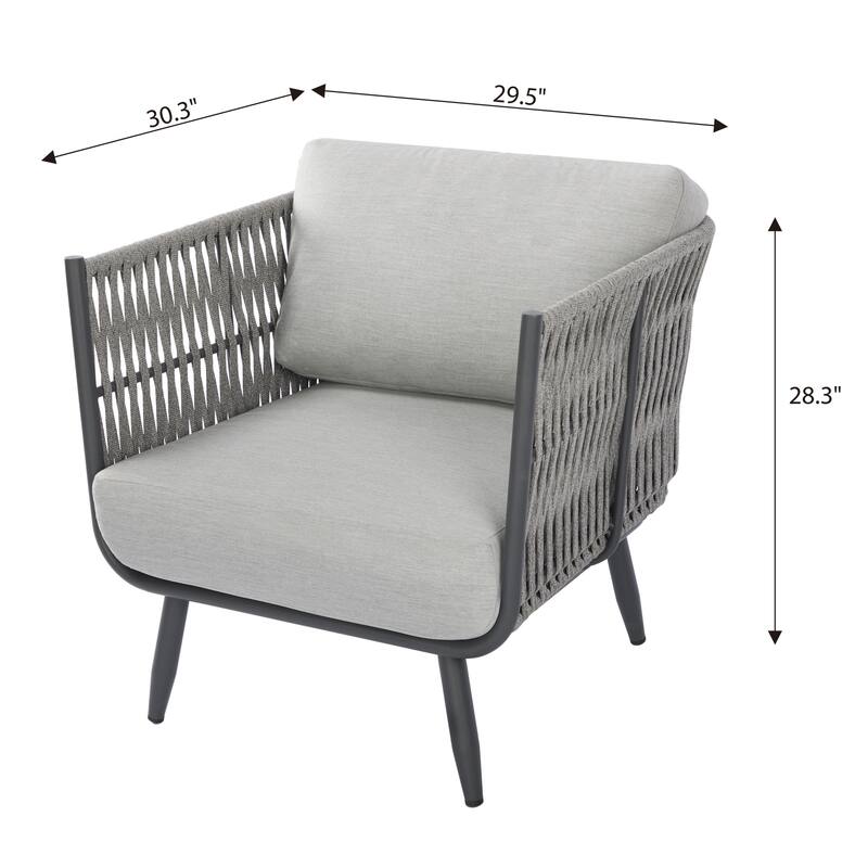 Milano Outdoor Aluminum Lounge Chair with Sunbrella® Cushions
